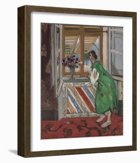 Jeune Fille a la Mauresque, Robe Verte-Henri Matisse-Framed Art Print