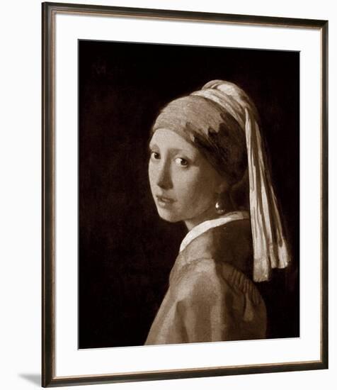 Jeune Fille A La Perle-Johannes Vermeer-Framed Premium Giclee Print
