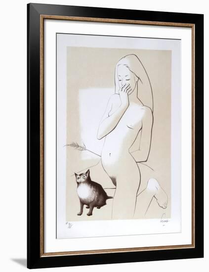 Jeune Fille au Chat-Daniel Sciora-Framed Collectable Print