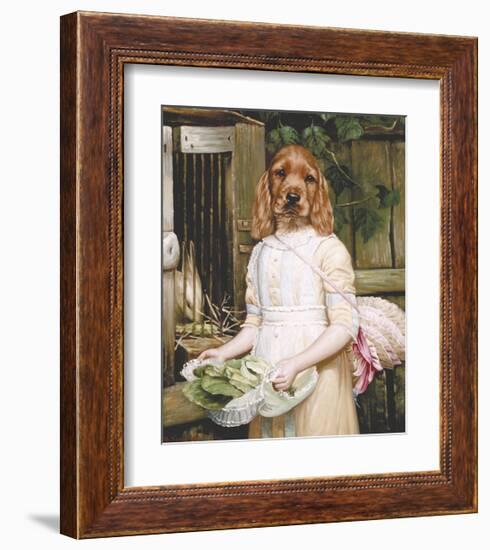 Jeune Fille au Potager-Thierry Poncelet-Framed Premium Giclee Print