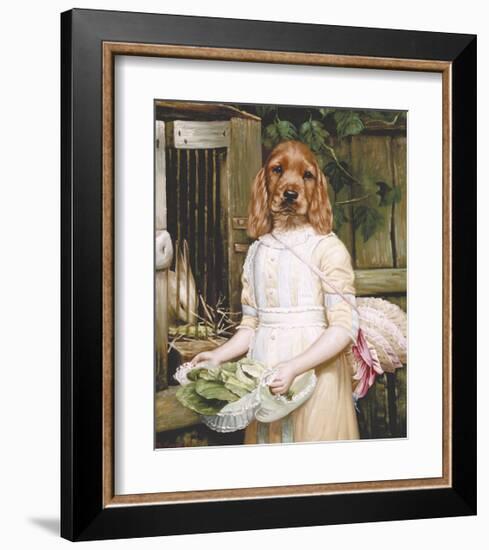 Jeune Fille au Potager-Thierry Poncelet-Framed Premium Giclee Print