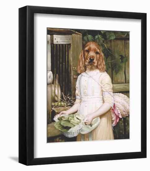 Jeune Fille au Potager-Thierry Poncelet-Framed Premium Giclee Print
