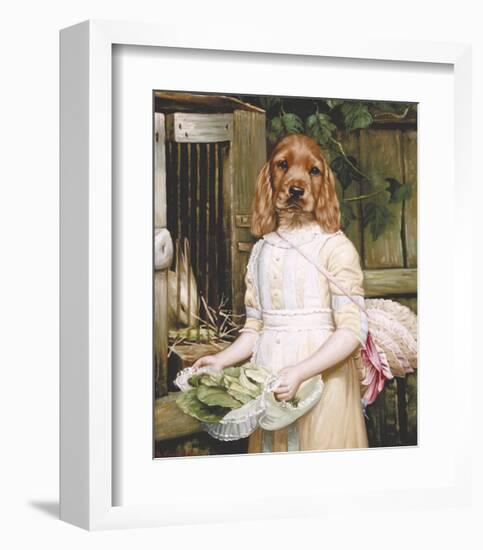 Jeune Fille au Potager-Thierry Poncelet-Framed Premium Giclee Print