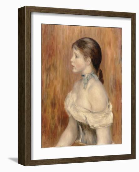 Jeune fille au ruban bleu-Pierre-Auguste Renoir-Framed Giclee Print