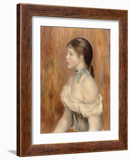 Jeune fille au ruban bleu-Pierre-Auguste Renoir-Framed Giclee Print