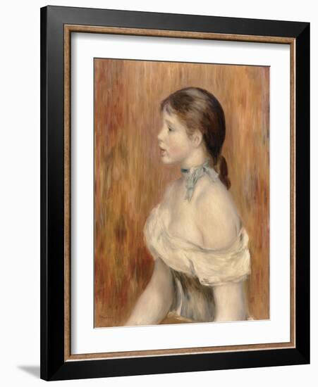 Jeune fille au ruban bleu-Pierre-Auguste Renoir-Framed Giclee Print