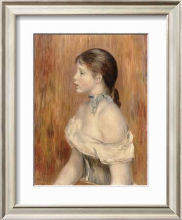 Jeune fille au ruban bleu' Giclee Print - Pierre-Auguste Renoir | Art.com