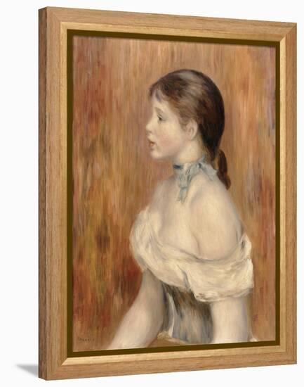 Jeune fille au ruban bleu-Pierre-Auguste Renoir-Framed Premier Image Canvas