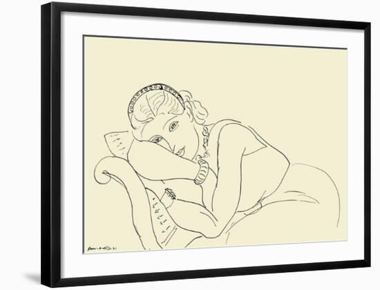 Jeune Fille avec Tiare-Henri Matisse-Framed Art Print