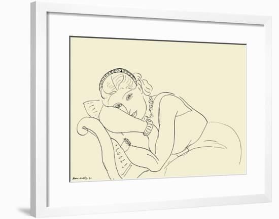 Jeune Fille avec Tiare-Henri Matisse-Framed Art Print