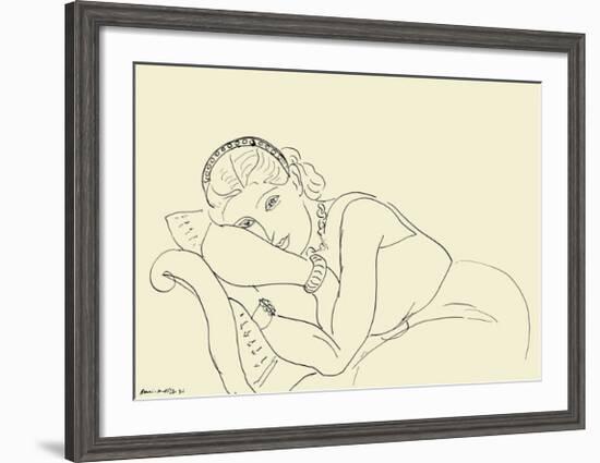 Jeune Fille avec Tiare-Henri Matisse-Framed Art Print