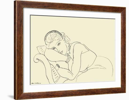 Jeune Fille avec Tiare-Henri Matisse-Framed Art Print