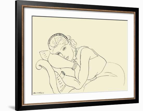 Jeune Fille avec Tiare-Henri Matisse-Framed Art Print