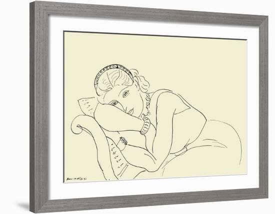 Jeune Fille avec Tiare-Henri Matisse-Framed Art Print