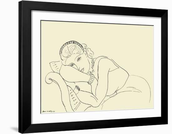 Jeune Fille avec Tiare-Henri Matisse-Framed Art Print