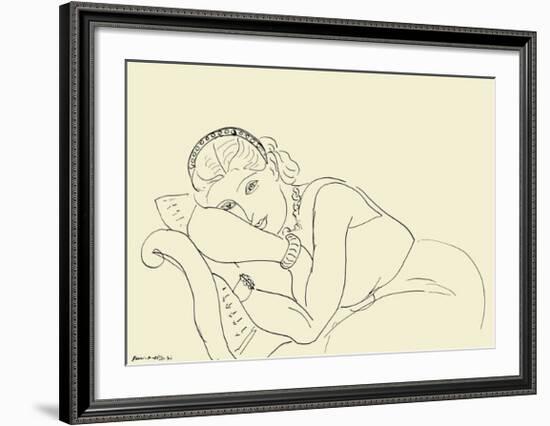 Jeune Fille avec Tiare-Henri Matisse-Framed Art Print