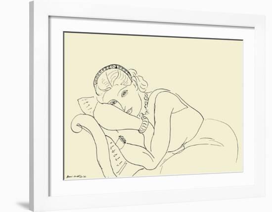 Jeune Fille avec Tiare-Henri Matisse-Framed Art Print
