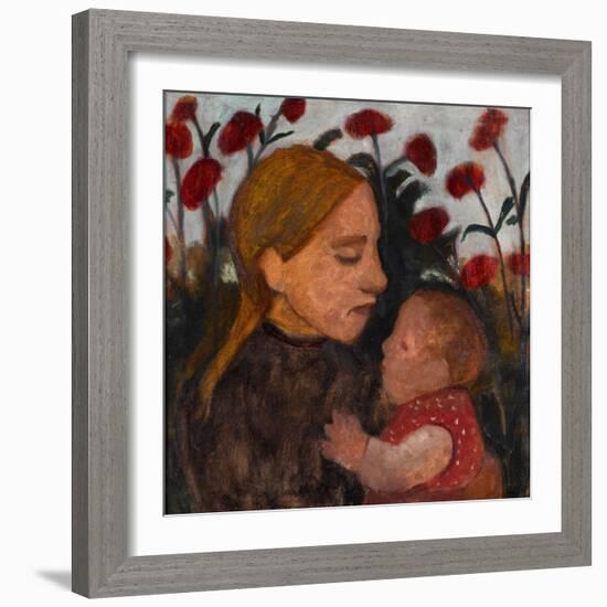 Jeune Fille Avec Un Enfant  (Girl with Child) Peinture De Paula Modersohn-Becker (1876-1907) - 190-Paula Modersohn-Becker-Framed Giclee Print