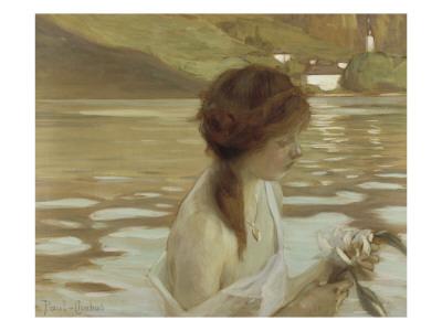 antique decor September Morn 20x16 Art Print Paul Chabas Beautiful nude girl