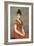 Jeune fille en robe rouge sur fond de fleurs-Emile Levy-Framed Giclee Print