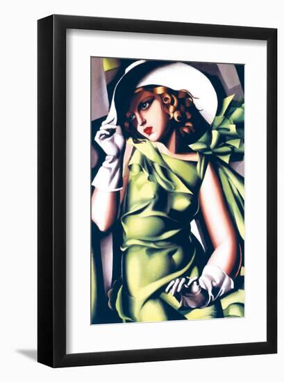 Jeune Fille en Vert-Tamara de Lempicka-Framed Premium Giclee Print