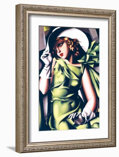 Jeune Fille en Vert-Tamara de Lempicka-Framed Premium Giclee Print