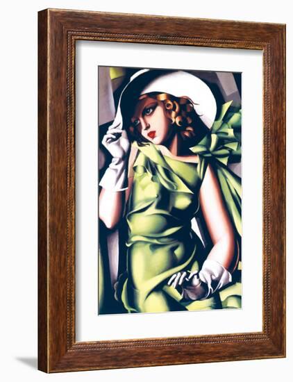 Jeune Fille en Vert-Tamara de Lempicka-Framed Premium Giclee Print