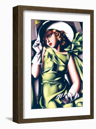 Jeune Fille en Vert-Tamara de Lempicka-Framed Premium Giclee Print