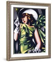 Jeune Fille Vert-Tamara de Lempicka-Framed Art Print