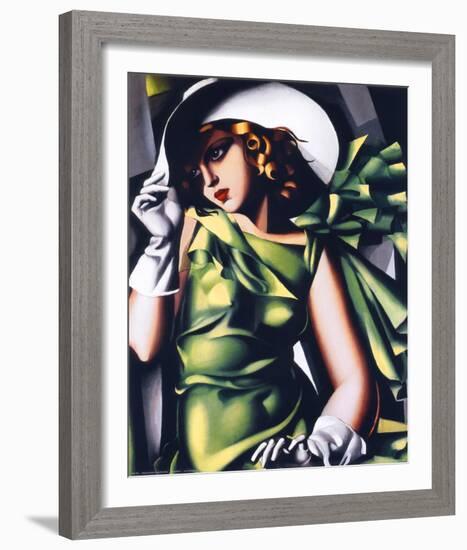 Jeune Fille Vert-Tamara de Lempicka-Framed Art Print