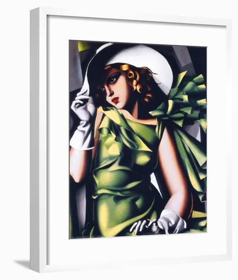 Jeune Fille Vert-Tamara de Lempicka-Framed Art Print