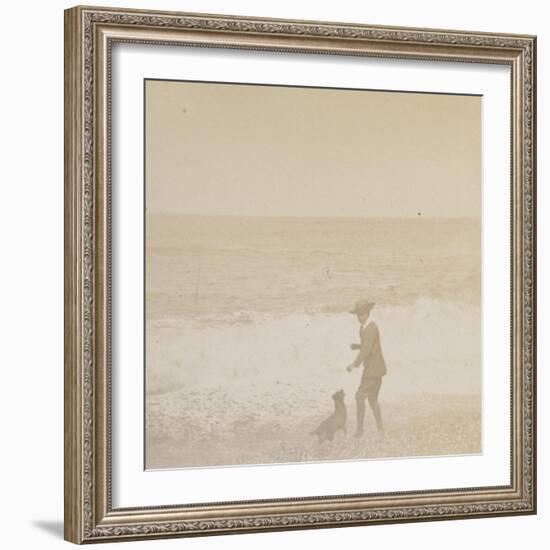 Jeune garçon et un chien face à la mer-Alexandre-Gustave Eiffel-Framed Giclee Print