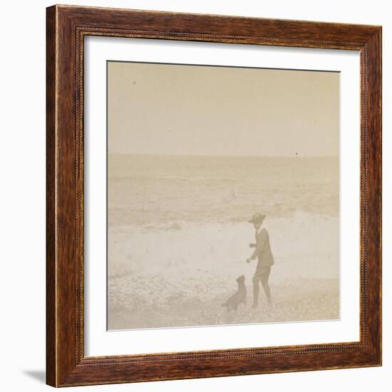 Jeune garçon et un chien face à la mer-Alexandre-Gustave Eiffel-Framed Giclee Print