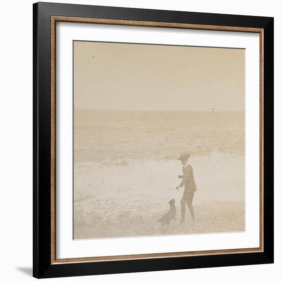 Jeune garçon et un chien face à la mer-Alexandre-Gustave Eiffel-Framed Giclee Print