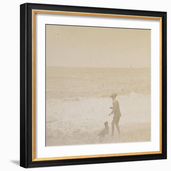 Jeune garçon et un chien face à la mer-Alexandre-Gustave Eiffel-Framed Giclee Print