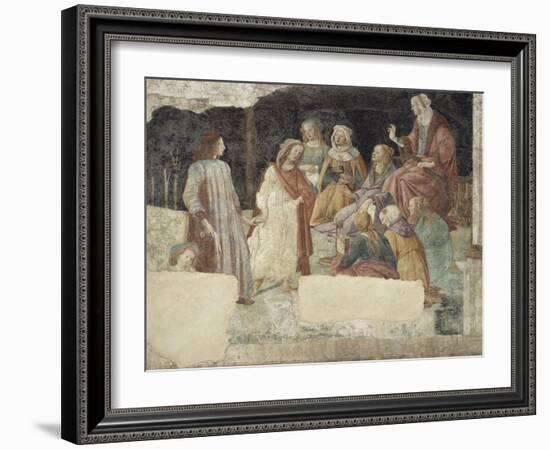 Jeune homme devant l'Assemblée des Arts Libéraux-Sandro Botticelli-Framed Giclee Print