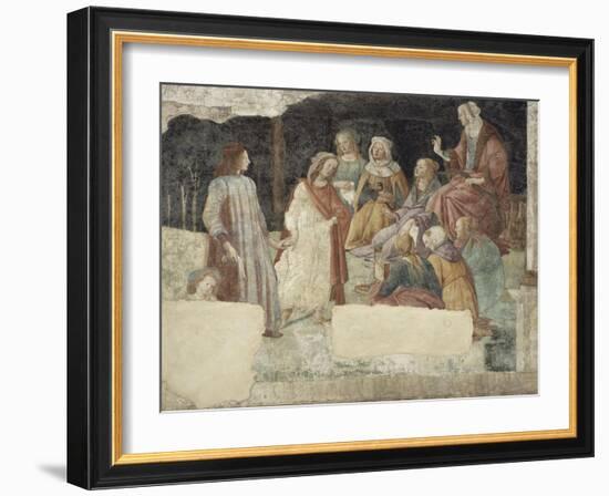 Jeune homme devant l'Assemblée des Arts Libéraux-Sandro Botticelli-Framed Giclee Print