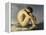 Jeune homme nu assis au bord de la mer - Etude-Hippolyte Flandrin-Framed Premier Image Canvas