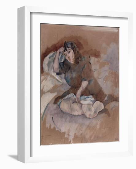 Jeune Italienne assise-Jules Pascin-Framed Giclee Print