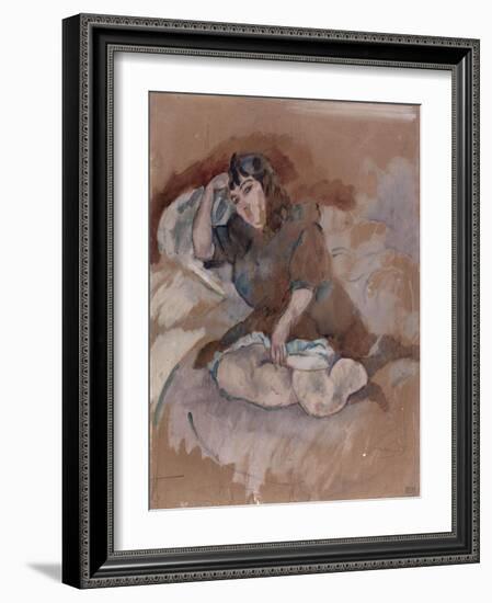 Jeune Italienne assise-Jules Pascin-Framed Giclee Print