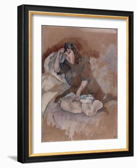 Jeune Italienne assise-Jules Pascin-Framed Giclee Print