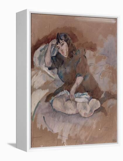 Jeune Italienne assise-Jules Pascin-Framed Premier Image Canvas