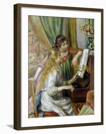 Jeunes filles au piano-Pierre-Auguste Renoir-Framed Giclee Print