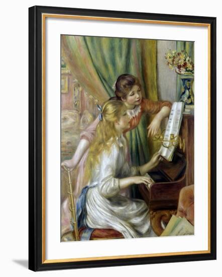 Jeunes filles au piano-Pierre-Auguste Renoir-Framed Giclee Print