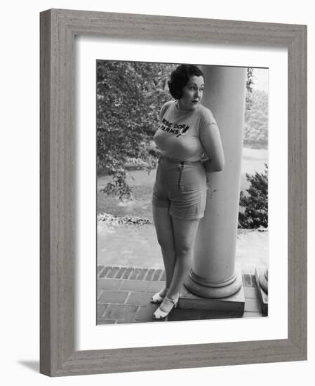 Jewel Mau Claire, a Full Figured Client, Resting on a Porch at Rose Dor Farms, a Weight Loss Camp-Alfred Eisenstaedt-Framed Photographic Print