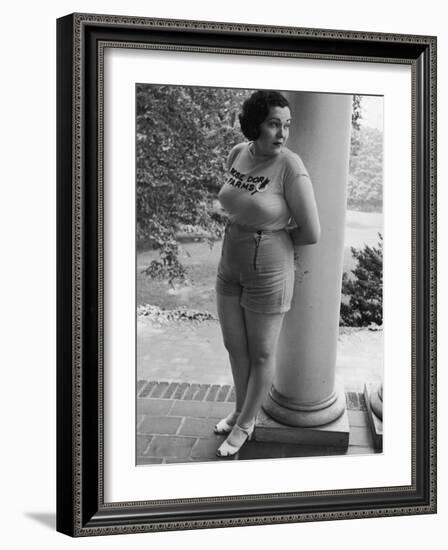 Jewel Mau Claire, a Full Figured Client, Resting on a Porch at Rose Dor Farms, a Weight Loss Camp-Alfred Eisenstaedt-Framed Photographic Print