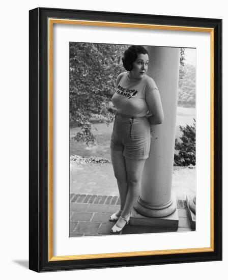 Jewel Mau Claire, a Full Figured Client, Resting on a Porch at Rose Dor Farms, a Weight Loss Camp-Alfred Eisenstaedt-Framed Photographic Print