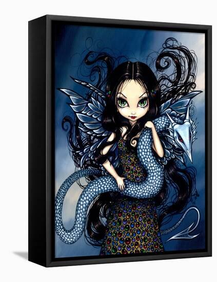 Jewele - a Jeweled Fairy with her Dragon-Jasmine Becket-Griffith-Framed Stretched Canvas