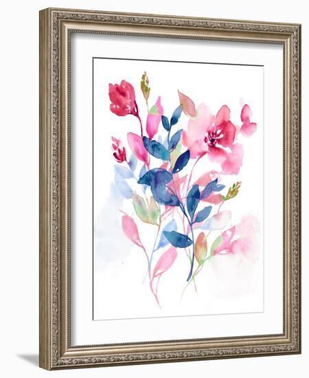 Jeweled Flowers II-Jennifer Goldberger-Framed Art Print