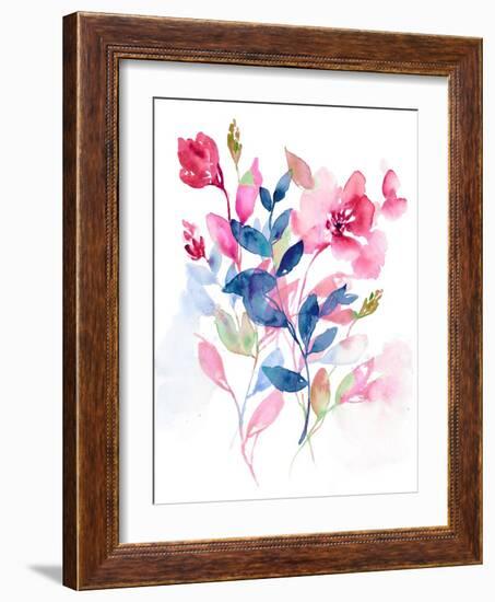 Jeweled Flowers II-Jennifer Goldberger-Framed Art Print